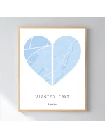 Personalizovaný magický fotoobraz v rámu - 50x70 - dvě mapy jako srdce