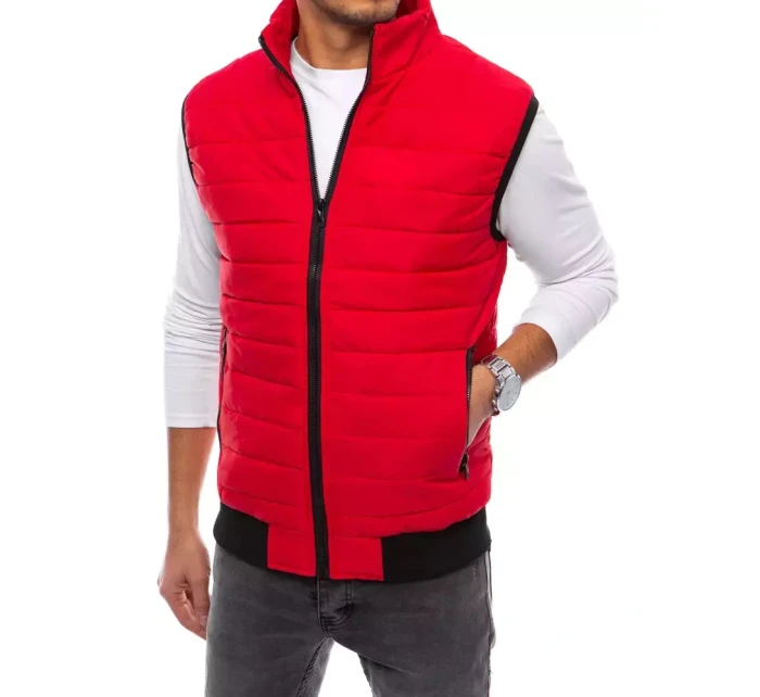 Pánská prošívaná červená vesta Dstreet model 21964311 - FashionStreet