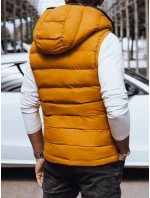 Pánská prošívaná vesta s kapucí žlutá FashionStreet TX4752