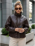 Kurtka damska skórzana oversize brązowa model 22084536 - FashionStreet