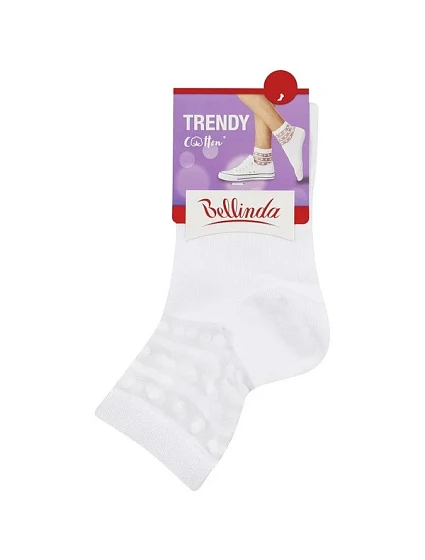 Dámské ponožky s ozdobným lemem model 15435659 COTTON SOCKS bílá - Bellinda Dámské ponožky s ozdobným lemem model 15435659 COTTON SOCKS bílá - Bellinda