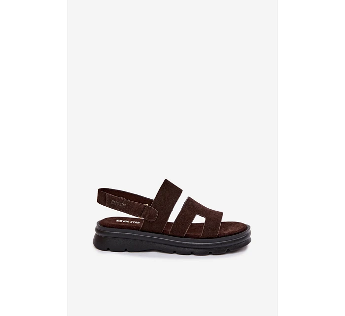 Dámské sandály z semiše Big Star model 22064147 Čokoládové - Big Star Shoes