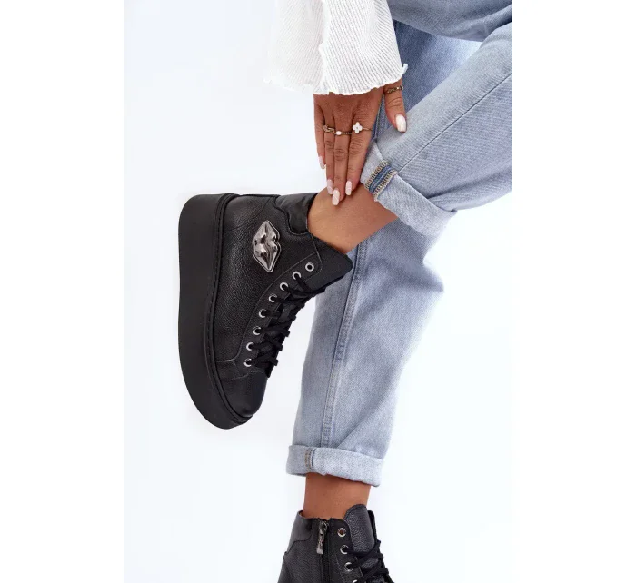 Dámské vysoké tenisky na zip Lemar Black Katerin Dámské vysoké tenisky na zip Lemar Black Katerin