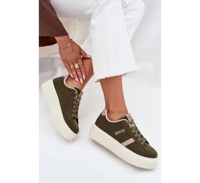 Dámské tenisky na platformě Big Star – zelené