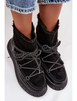 Dámské sněhule Isalisse se šněrováním – černé Dámské sněhule Isalisse se šněrováním – černé