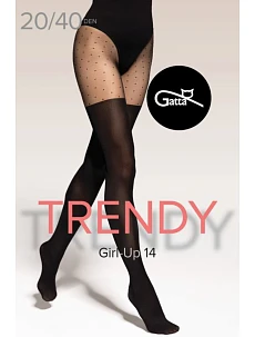 Dámské punčochové kalhoty GIRL-UP 14 Černá vzor - Gatta