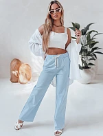 Dámské ležérní kalhoty s širokými nohavicemi BOHO DAY světle modré FashionStreet UY2651