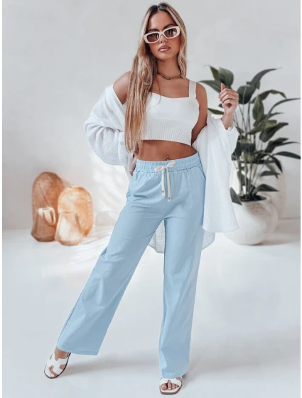Dámské ležérní kalhoty s širokými nohavicemi BOHO DAY světle modré FashionStreet UY2651 Dámské ležérní kalhoty s širokými nohavicemi BOHO DAY světle modré FashionStreet UY2651