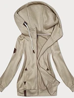 Dámská hladká mikina bez knoflíků v béžové barvě (2311)