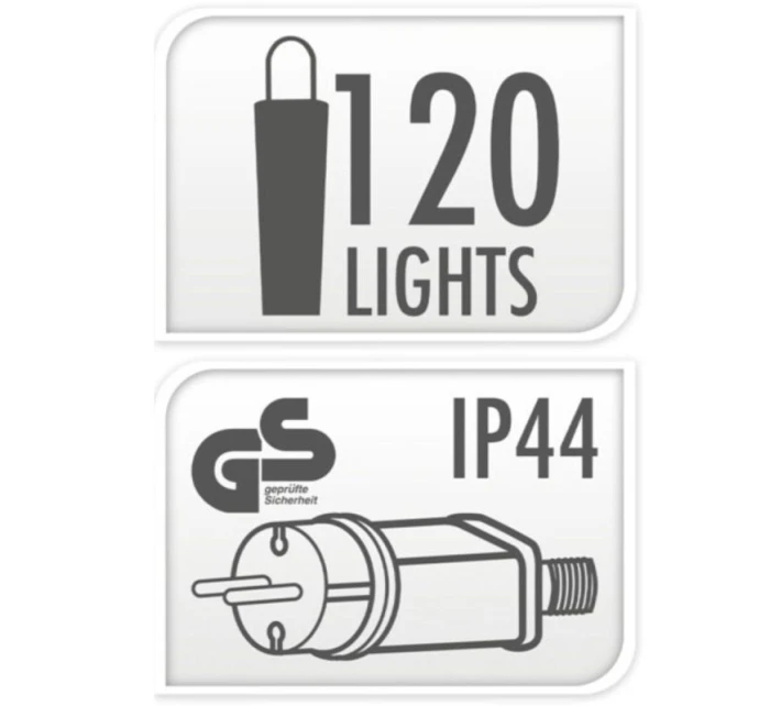 120 VEDL SVĚTLA S DEKORATIVNÍ KOULE TEPLÁ BÍLÁ 120 VEDL SVĚTLA S DEKORATIVNÍ KOULE TEPLÁ BÍLÁ
