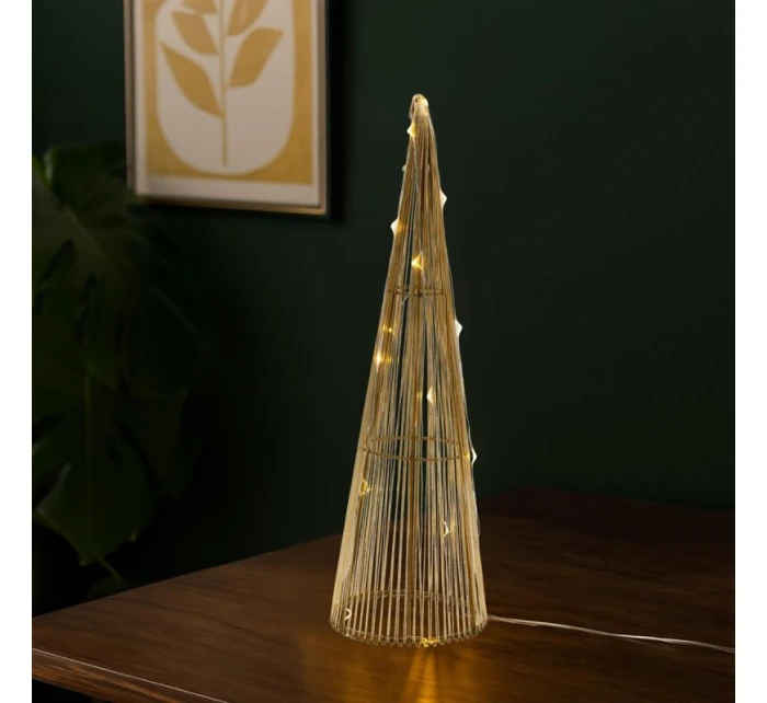 VÁNOČNÍ STROMEK DEKORATIVNÍ ZLATÝ VEDL TEPLÁ BÍLÁ 40CM