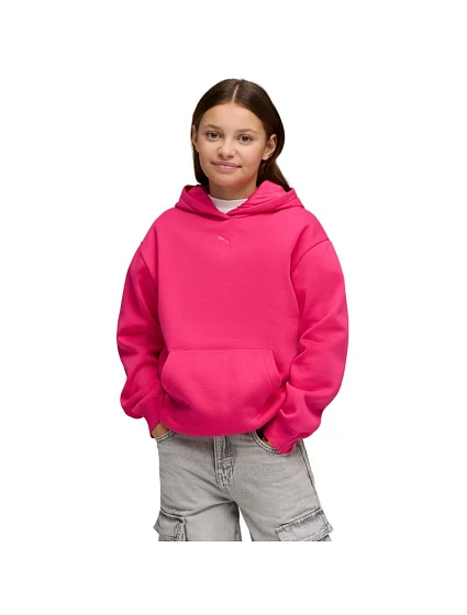 Dětská mikina s kapucí Puma ESS Centered Cat Logo Relaxed Hoodie fuchsia 692973 59