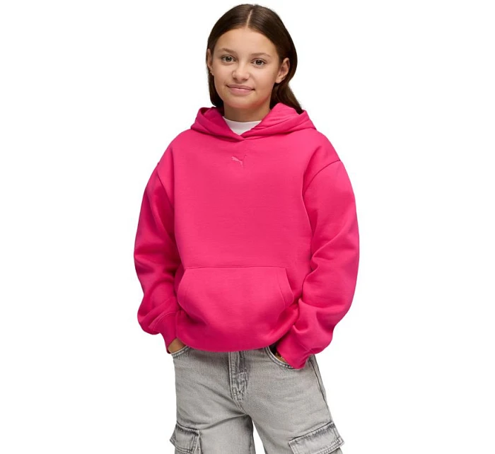 Dětská mikina s kapucí Puma ESS Centered Cat Logo Relaxed Hoodie fuchsia 692973 59