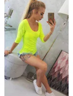 Halenka s kulatým výstřihem žlutá neonová Halenka s kulatým výstřihem žlutá neonová