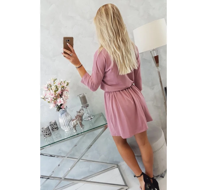 Šaty s flitrovou kapsou tmavě růžové Šaty s flitrovou kapsou tmavě růžové