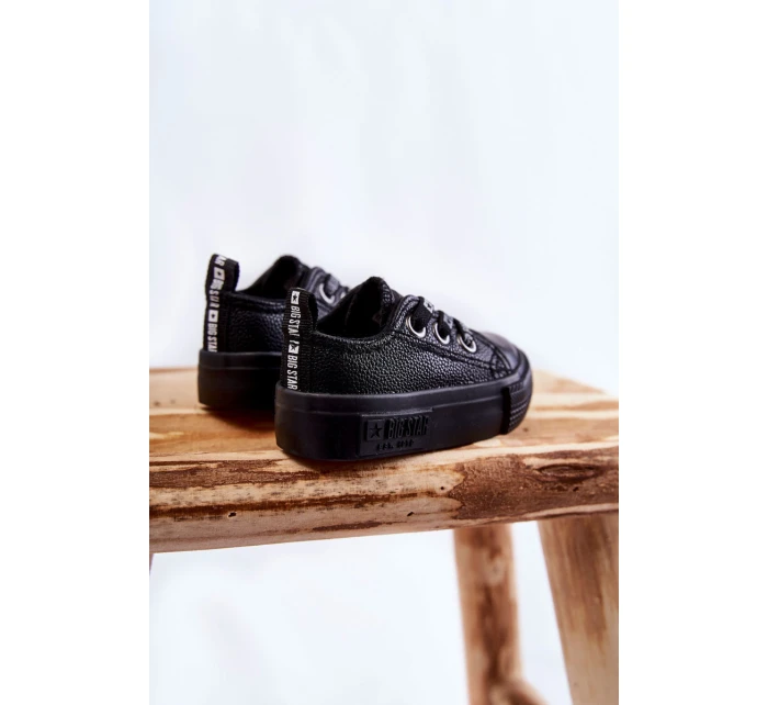 Dětské kožené tenisky BIG STAR model 21594828 Černá - Big Star Shoes Dětské kožené tenisky BIG STAR model 21594828 Černá - Big Star Shoes