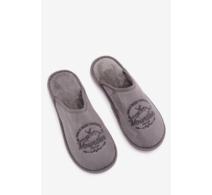 Pánské šedé pantofle model 21793967 - Boto Pánské šedé pantofle model 21793967 - Boto