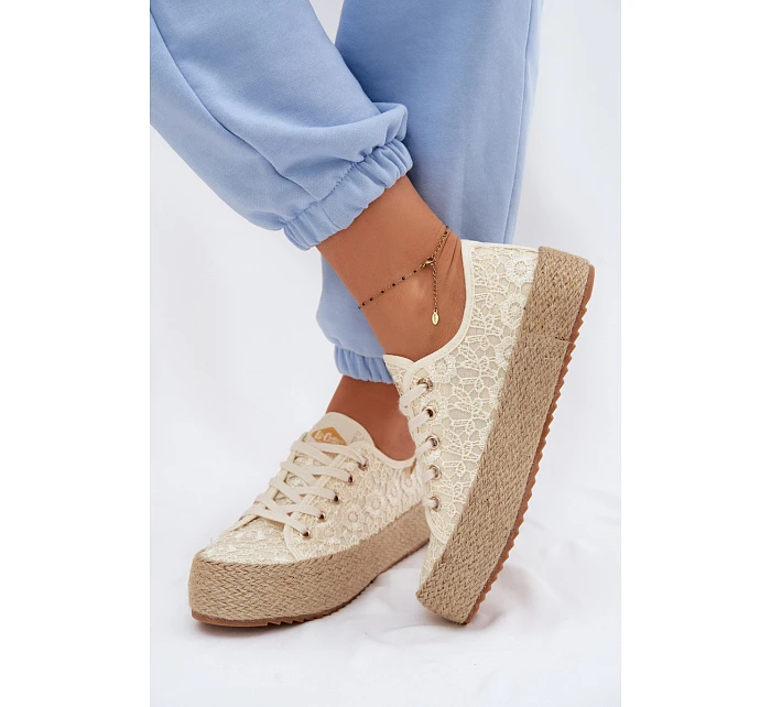 Krajkové tenisky na platformě  Béžové model 22102788 - Lee Cooper
