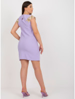 Světle fialové elegantní šaty plus size s krajkou