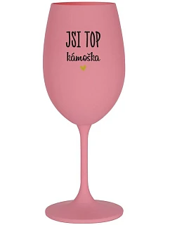 JSI TOP KÁMOŠKA - růžová sklenice na víno 350 ml
