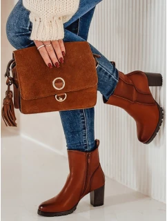 Dámské kozačky na podpatku velbloudí barvy Dstreet model 21981298 - FashionStreet