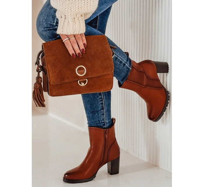 Dámské kozačky na podpatku velbloudí barvy Dstreet model 21981298 - FashionStreet