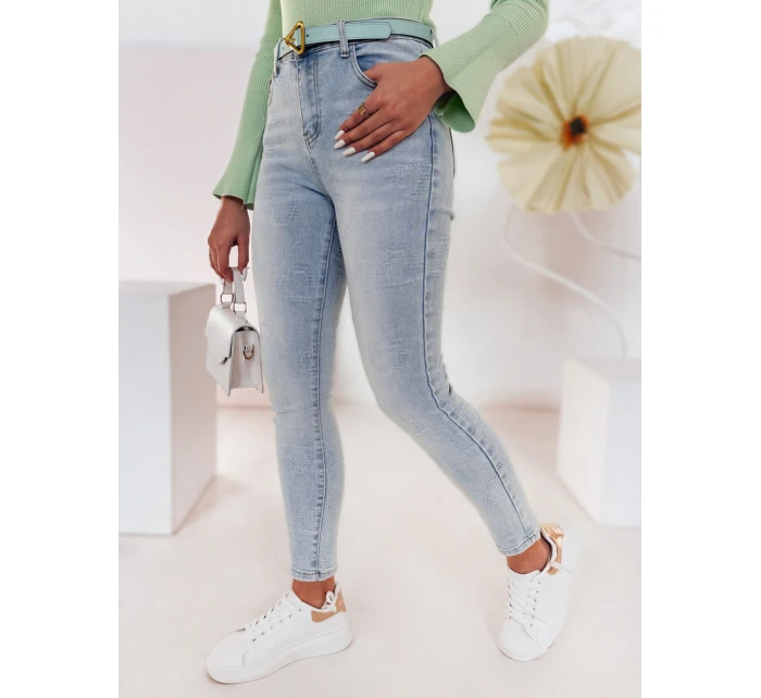Dámské džínové úzké kalhoty se srdíčky JENIVIA blue FashionStreet UY2482
