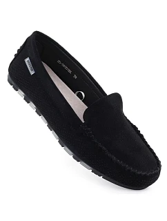 Dámské černé semišové mokasíny polobotky Potocki WL09301