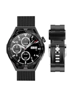 Chytré hodinky Rubicon RNCE88-2 Black- Černý silikonový řemínek + černý náramek Chytré hodinky Rubicon RNCE88-2 Black- Černý silikonový řemínek + černý náramek