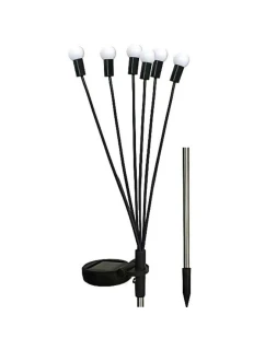 SOLÁRNÍ LAMPA TANČÍCÍ VE VĚTRU BÍLÉ KOULE 6 LED 72CM