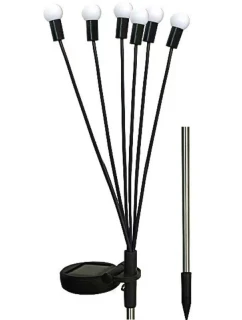 SOLÁRNÍ LAMPA TANČÍCÍ VE VĚTRU BÍLÉ KOULE 6 LED 72CM