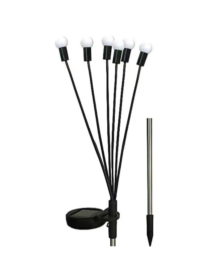 SOLÁRNÍ LAMPA TANČÍCÍ VE VĚTRU BÍLÉ KOULE 6 LED 72CM