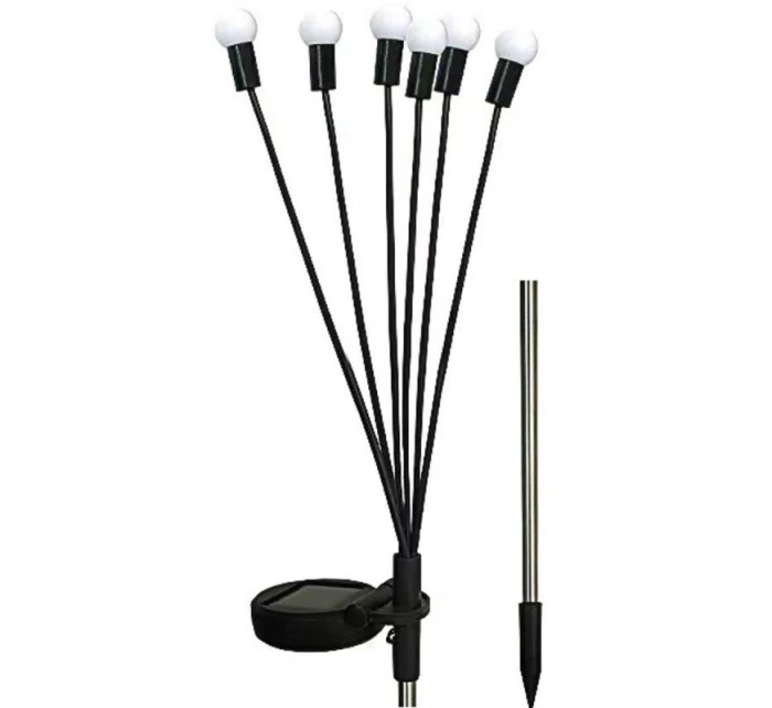 SOLÁRNÍ LAMPA TANČÍCÍ VE VĚTRU BÍLÉ KOULE 6 LED 72CM