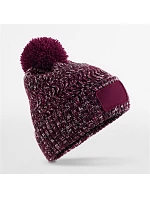 Beechfield B 331 Pletená čepice s bambulí "Ramble Patch" 53.0331 burgundy twist