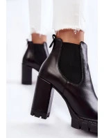 Kožené Boty Hladké Černé model 21602802 - Boto
