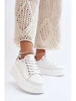 Kožené Dámské Tenisky S Náramkem CheBello 4406 Bílé
