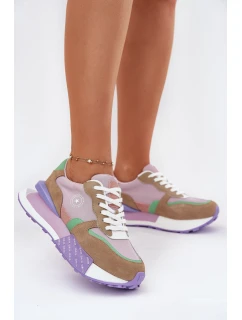 Semišové Dámské Tenisky Na Platformě Big Star RR274815 HI-POLY SYSTEM Růžové