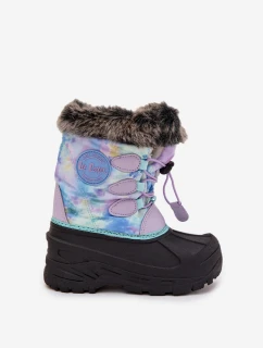 Dětské sněhule pro dívky s kožíškem a stahovák Lee Cooper LCJ-25-10-3778 Fialové