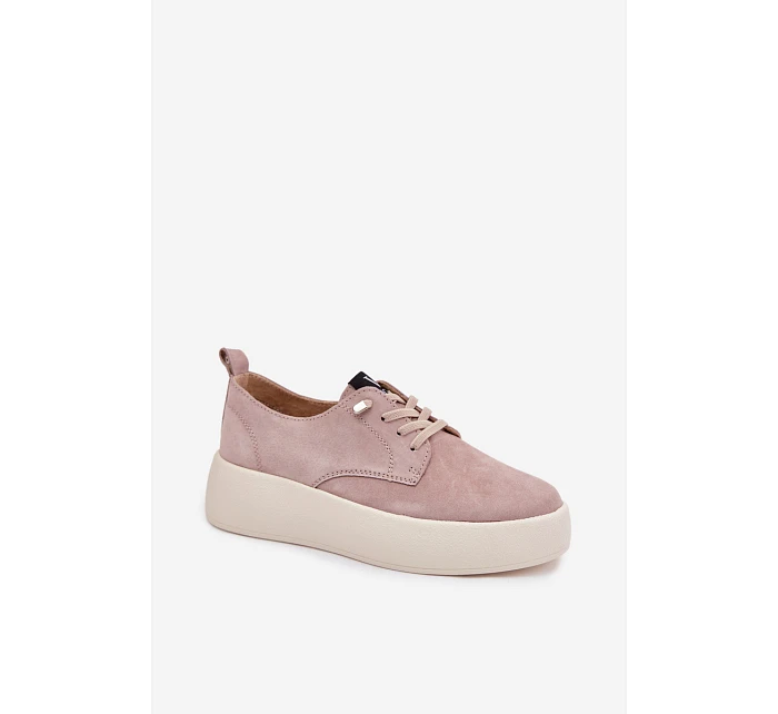 Semišové dámské polobotky na platformě Vinceza 79605 béžové