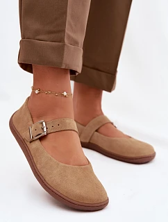 Baleríny Barefoot z přírodního semiše model 22069732 béžové - Zazoo