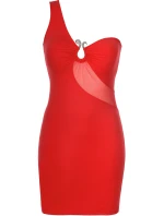 Šaty V-9089 červené - Axami