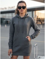 Dámská oversize dlouhá mikina TIMMY tmavě šedá FashionStreet EY1938