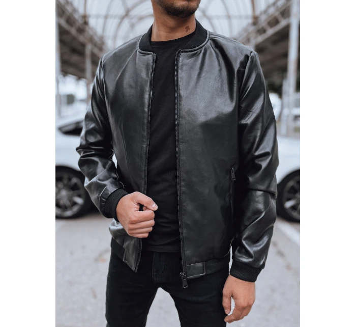 Pánská kožená bunda bomber černá model 21978791 - Dstreet