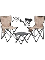 SKLÁDACÍ CESTOVNÍ SET 3 V 1 STŮL A 2 ŽIDLE REDCLIFFS BEIGE