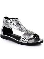 Dámské stříbrné ažurové sandály M.Daszynski MR24148-2 Dámské stříbrné ažurové sandály M.Daszynski MR24148-2