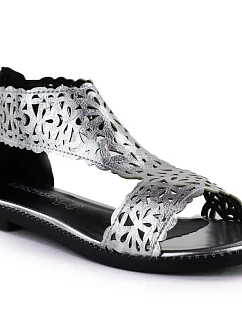 Dámské stříbrné ažurové sandály M.Daszynski model 22081578 - Hikvision