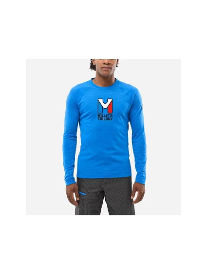 Pánské tričko MILLET Trilogy Wool Ts Ls M, modré'