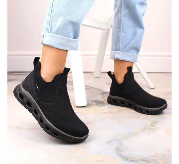 Rieker W RKR616 černá nazouvací pohodlná kotníková obuv