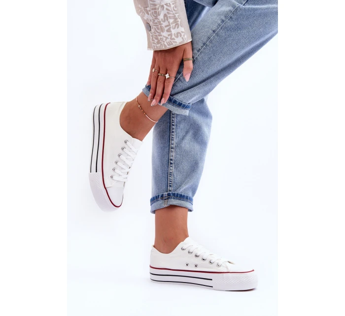 Nízké klasické tenisky na platformě Bílé Jazlyn Nízké klasické tenisky na platformě Bílé Jazlyn