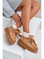 Dámské Sněhule Na Platformě S Kožíškem  Camel model 21678767 - Boto